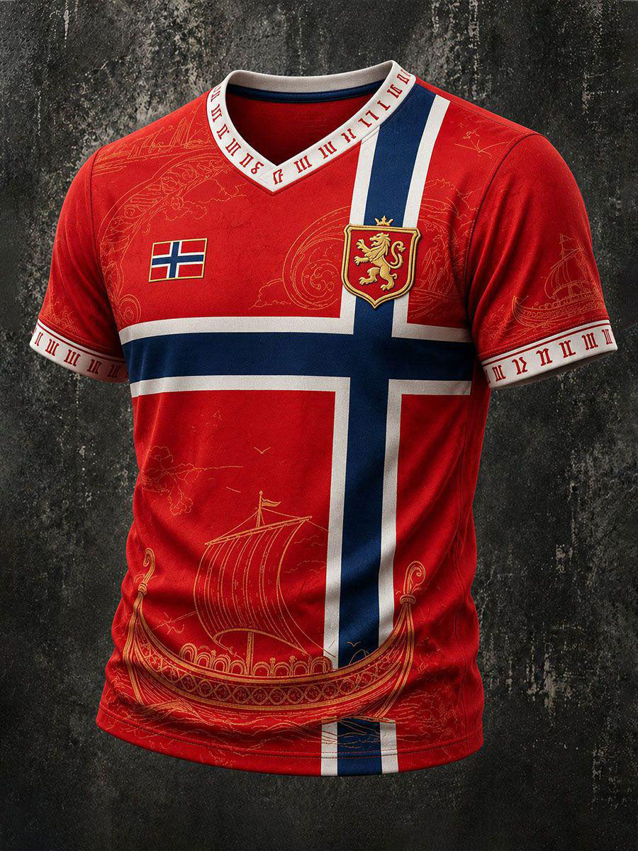 Herr Norge V-hals T-skjorte