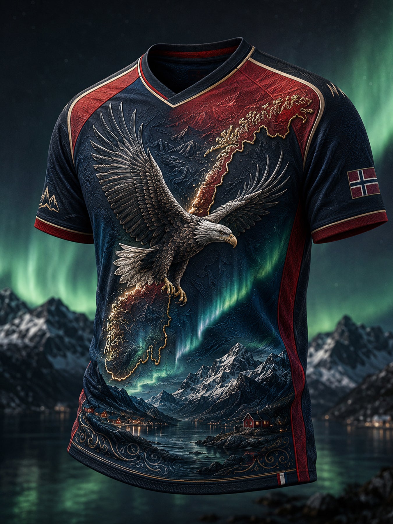 Retro norsk dyreform Skriv ut t-shirt