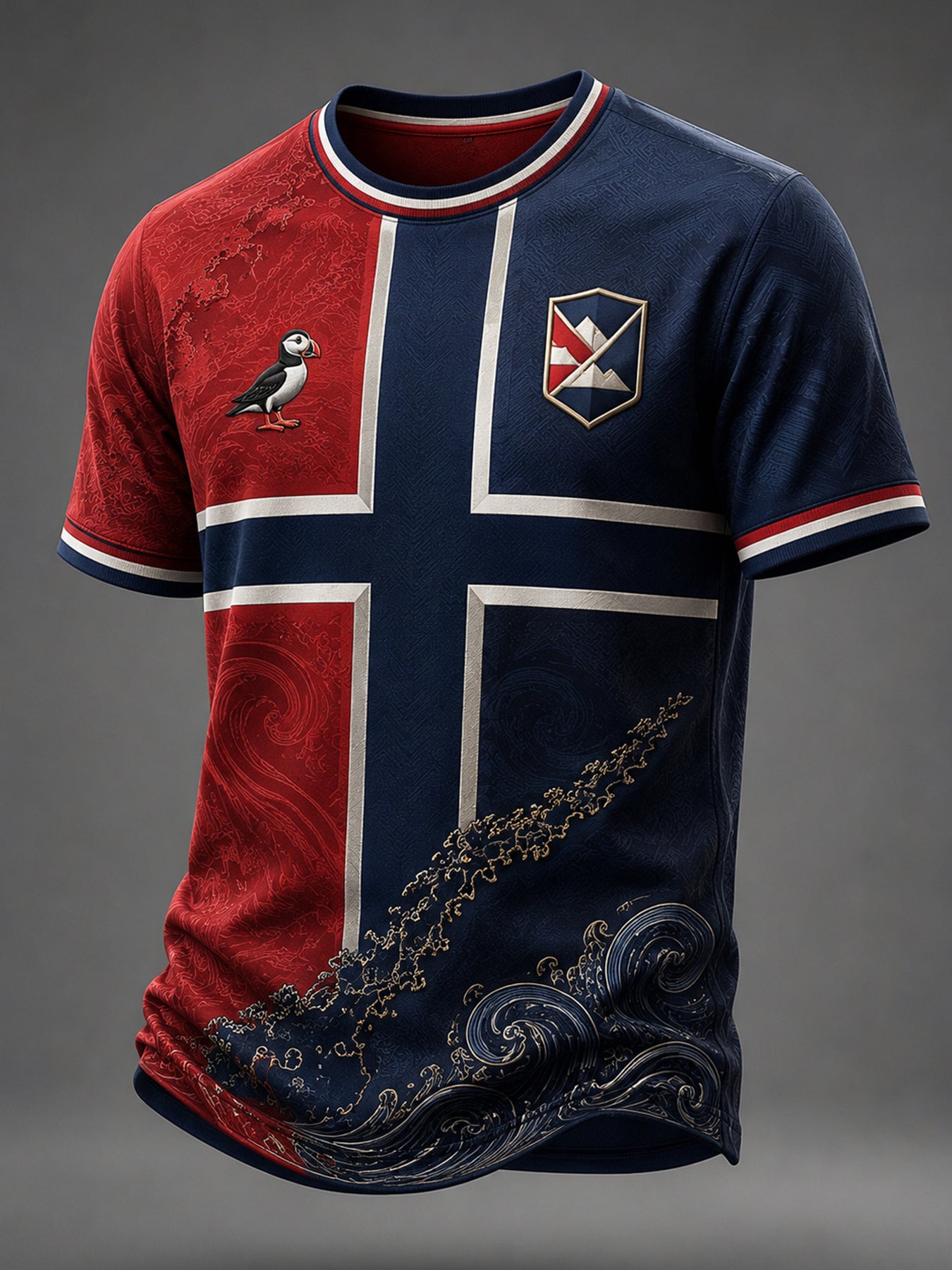 Retro norsk dykekunsttrykk avslappet t-skjorte