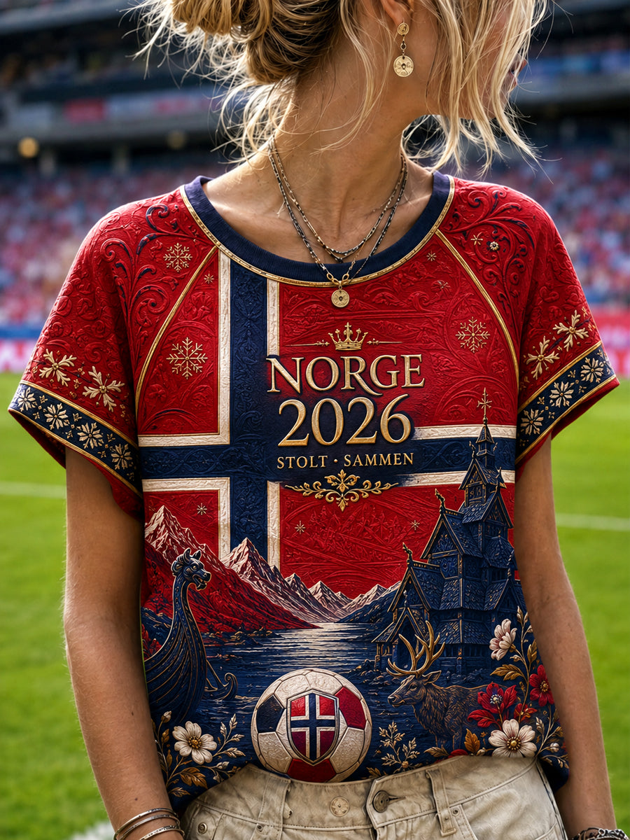 Kvinnernorge 2026 klassisk kassen av fotball T-shirt