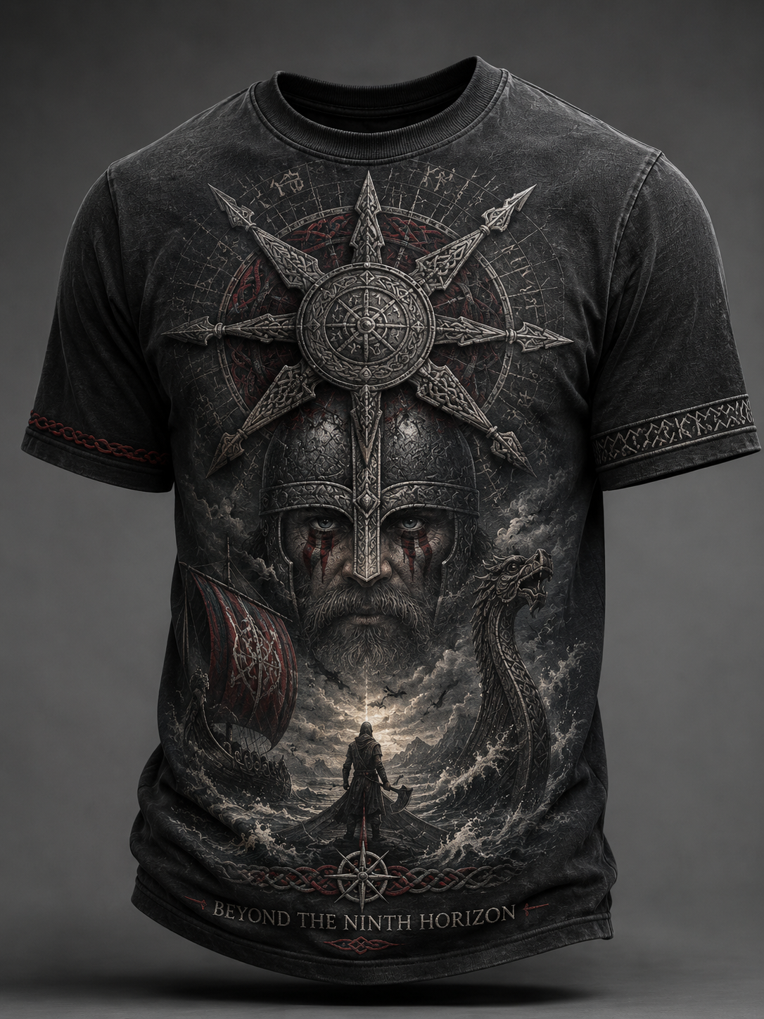 Mænds danske vikinger T-shirt med korte ærmer