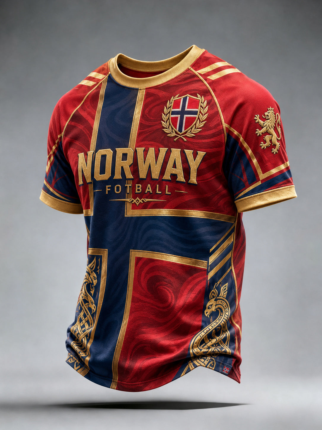 Herre Viking-fotballt-skjorte med raglanermer og kortermet design