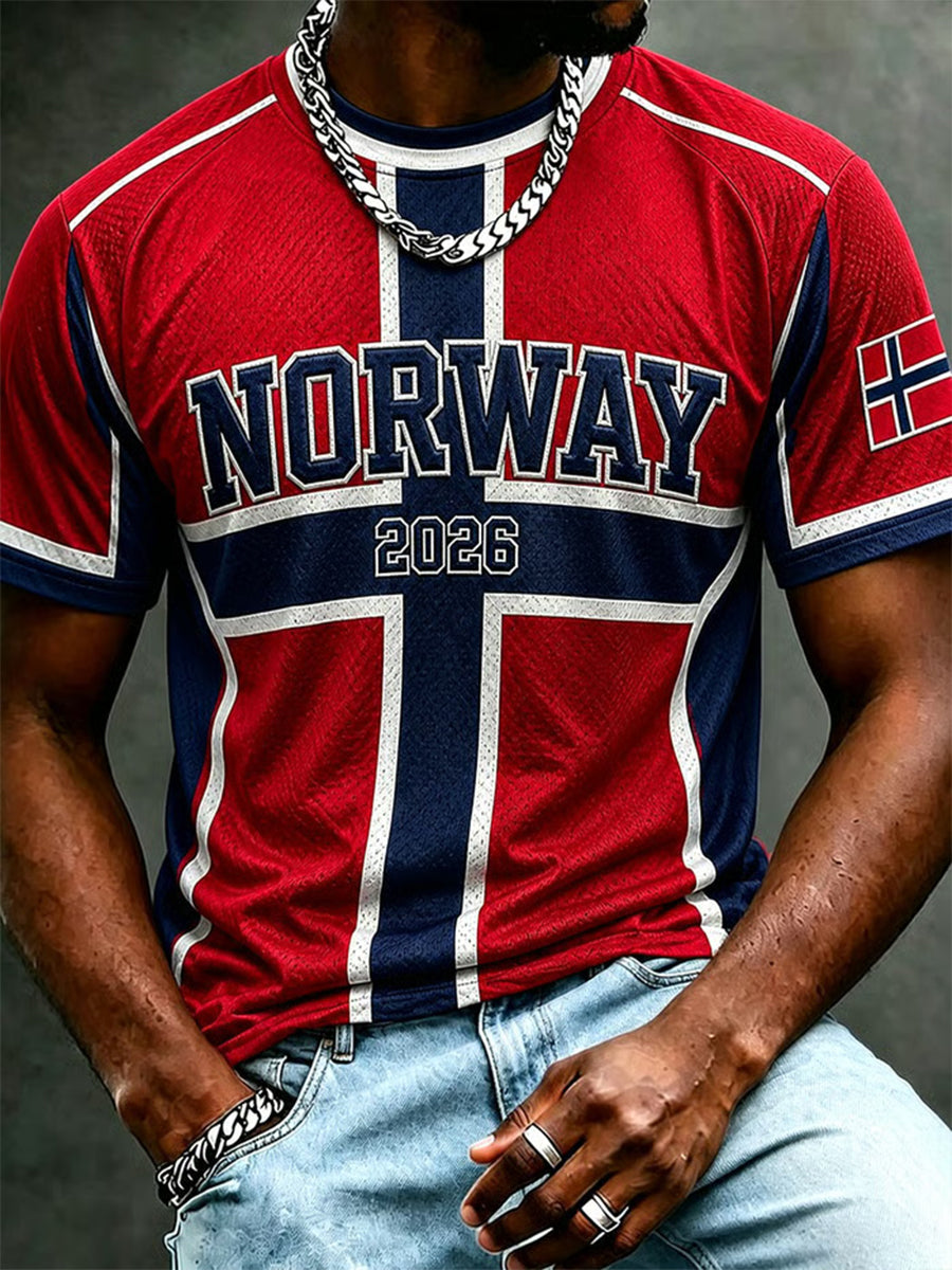 Menns norske fotball T-shirt Sport-stil Unisex