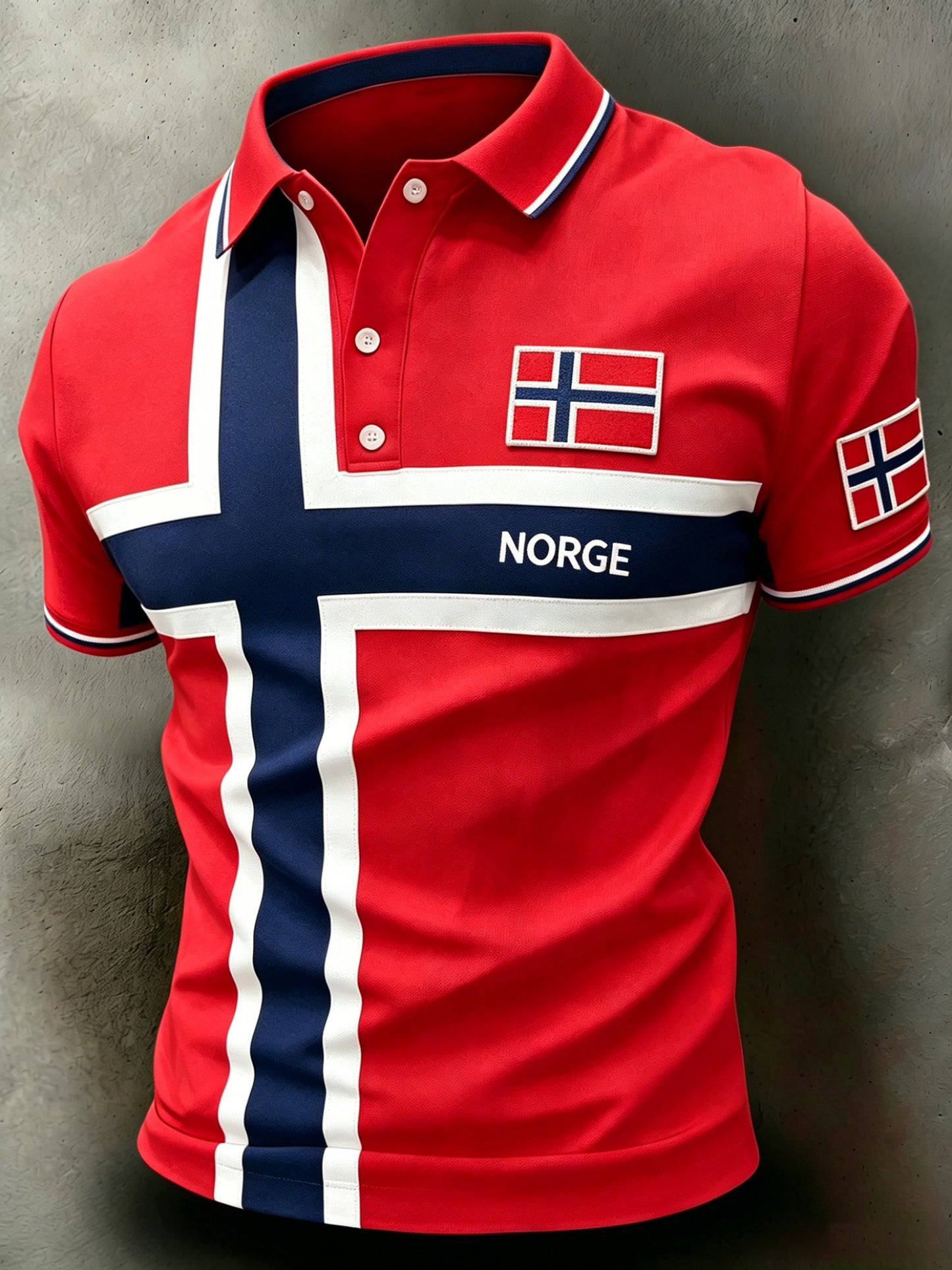 Menns norske fotballmatch jubelkunst Print Polo skjort