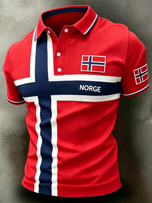 Menns norske fotballmatch jubelkunst Print Polo skjort