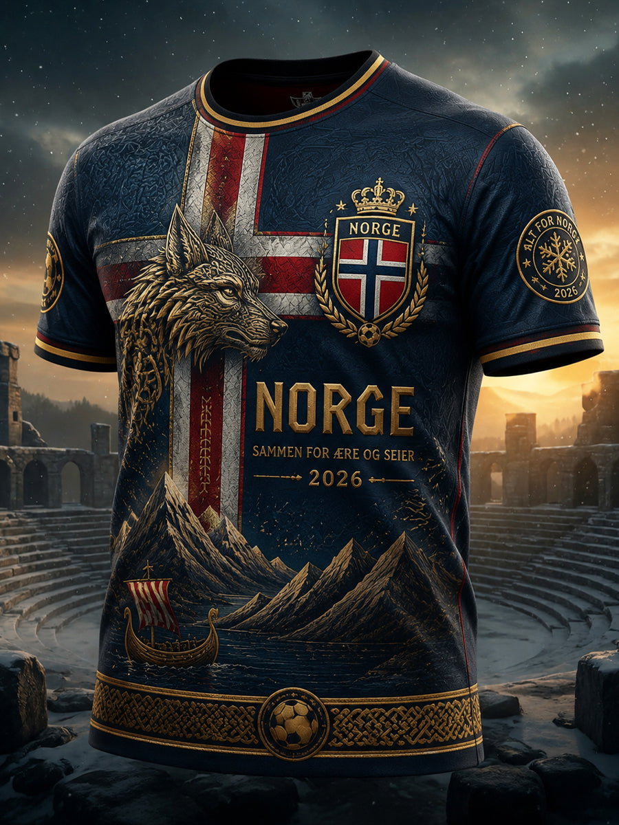Retro Norge 2026 Fotball Fritids-T-skjorte