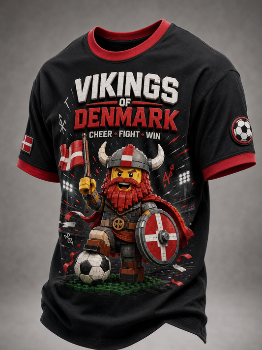 Mænds danske vikinger T-shirt med korte ærmer