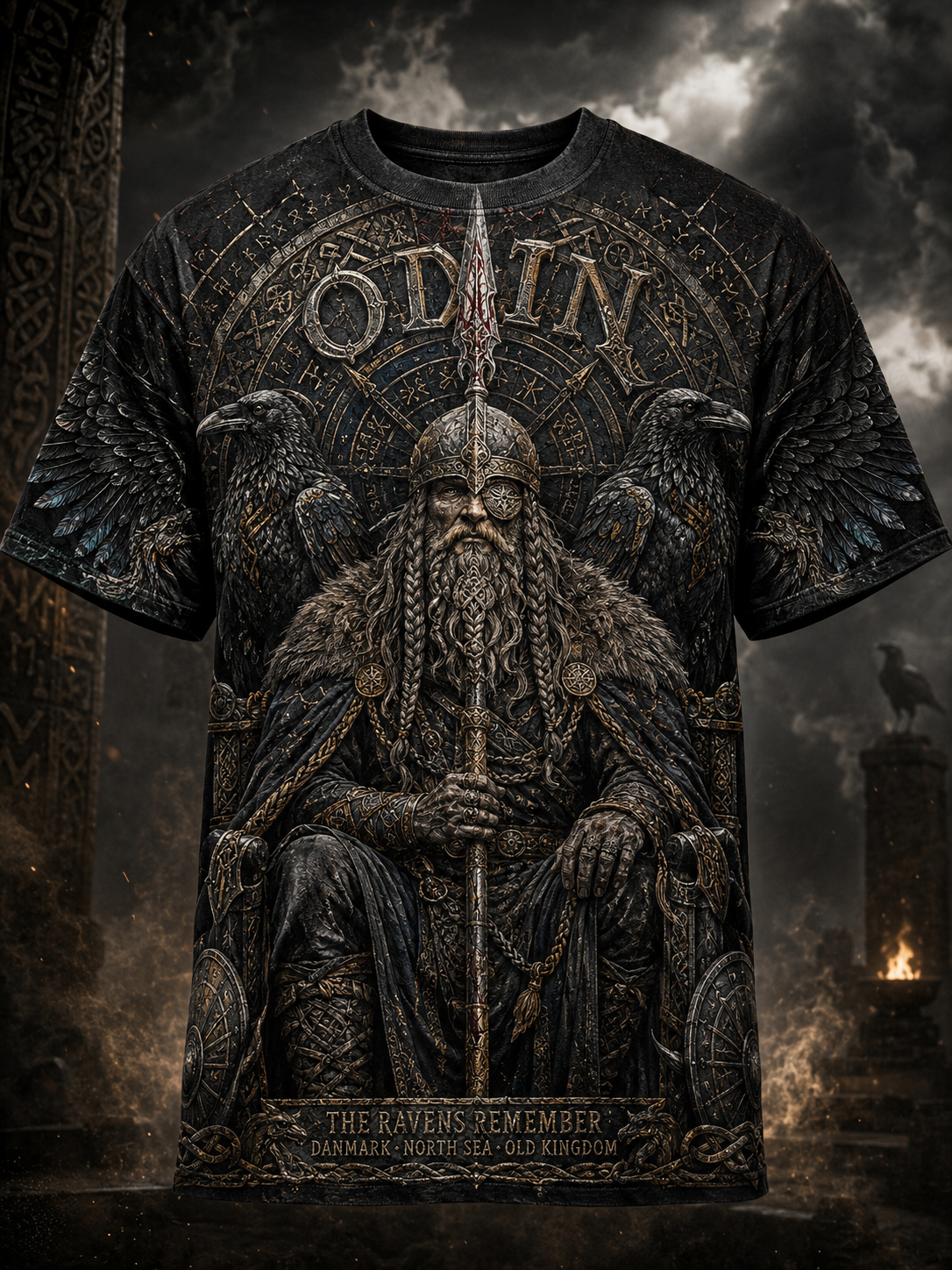 Mænds danske vikinger korte ærmer T-shirt