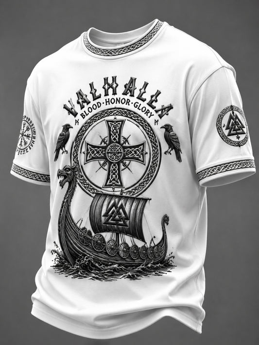 Mænds Valhalla T-shirt med print