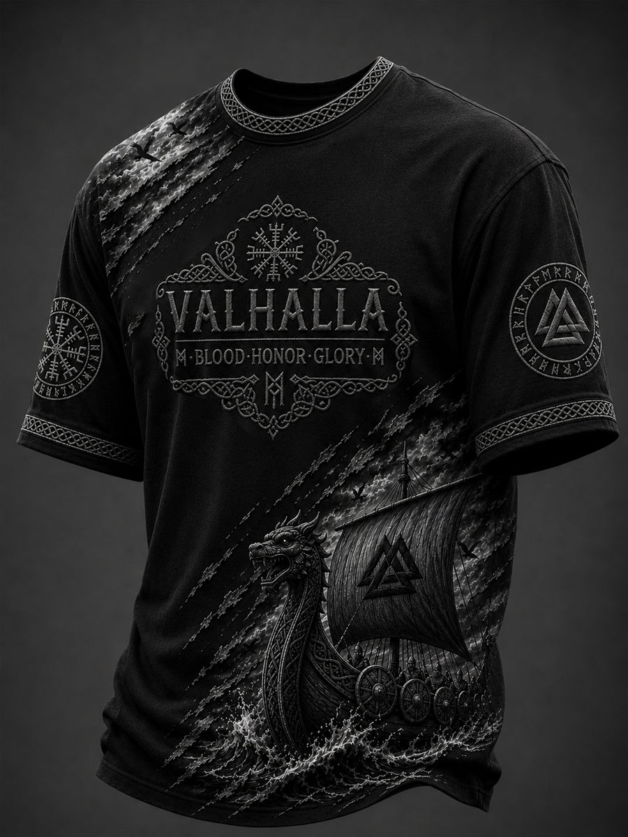 Mænds Valhalla T-shirt med print