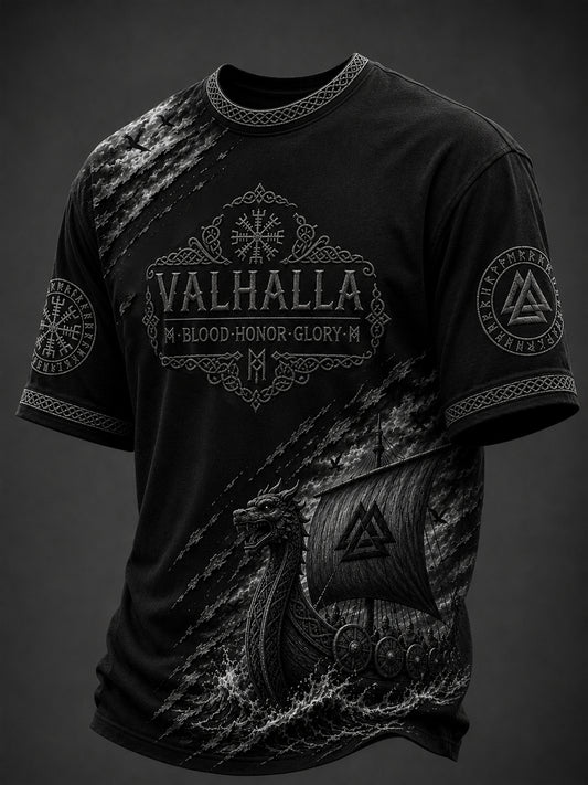 Mænds Valhalla T-shirt med print