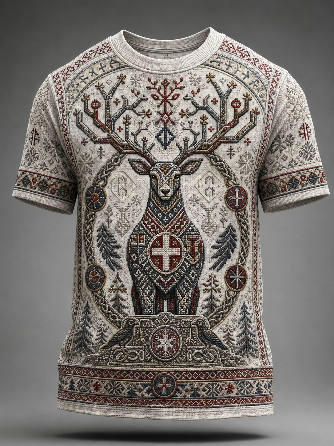 Mænds danske vikinger T-shirt med korte ærmer