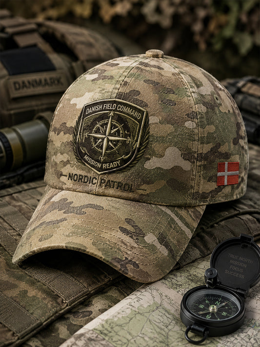 Mænds vintage militær camouflageprint hat