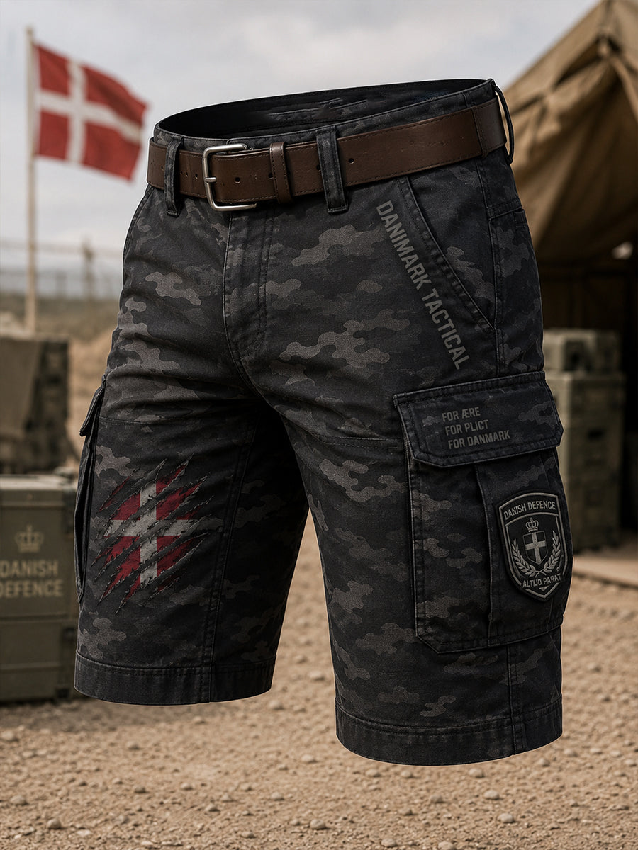 Mænds slidte camouflage militærmønstrede cropped lastbukser