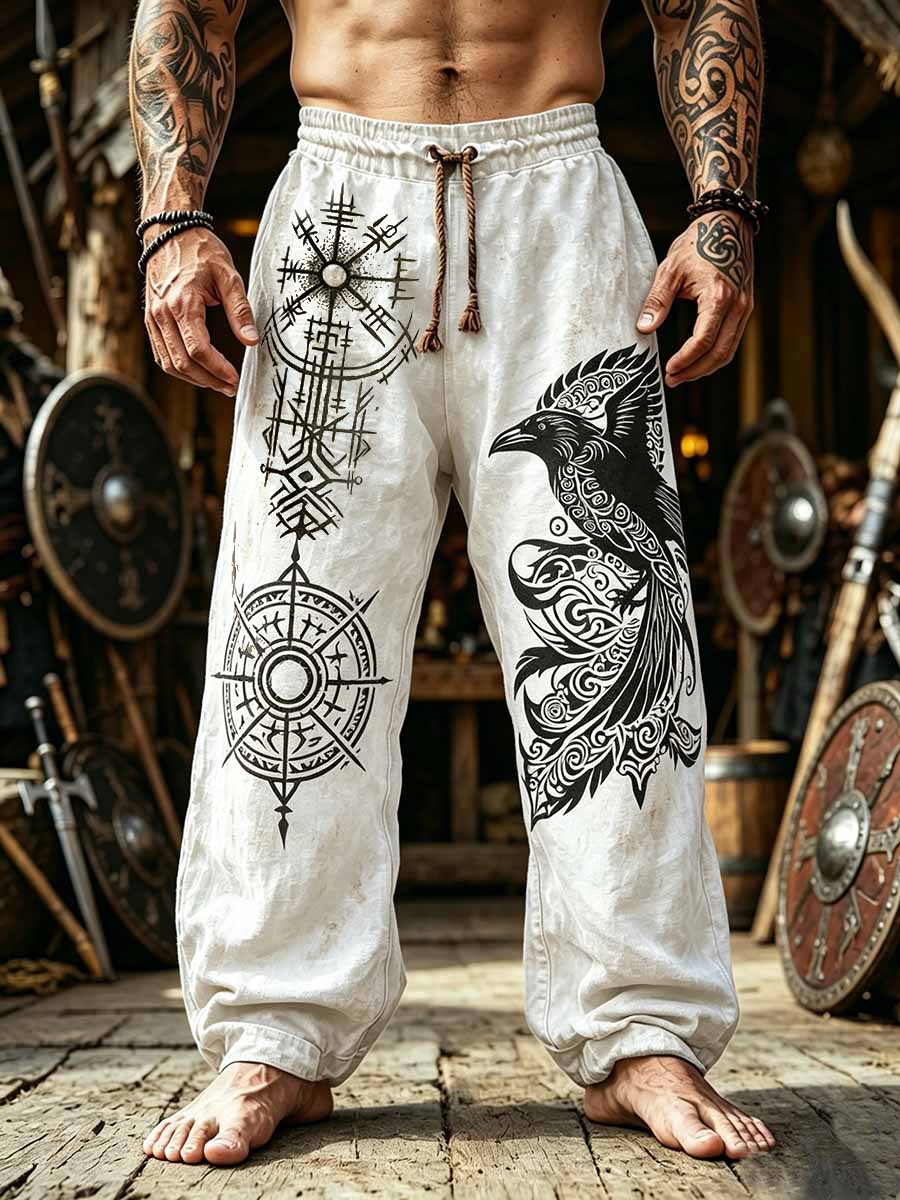 Mænds Vintage Viking print bukser
