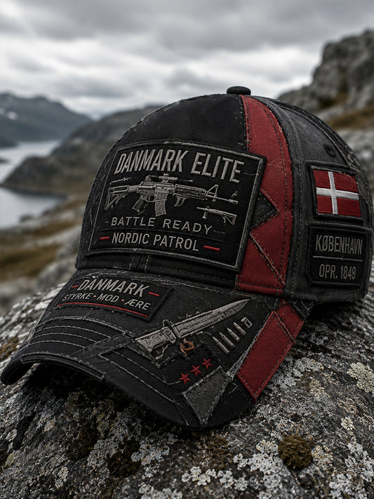 Hat med camouflageprint i militærstil