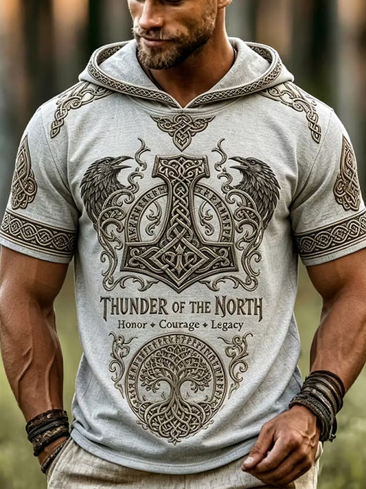 Vintage vikingeinspirert nordisk folkekunst Skriv ut Casual Hoodiee