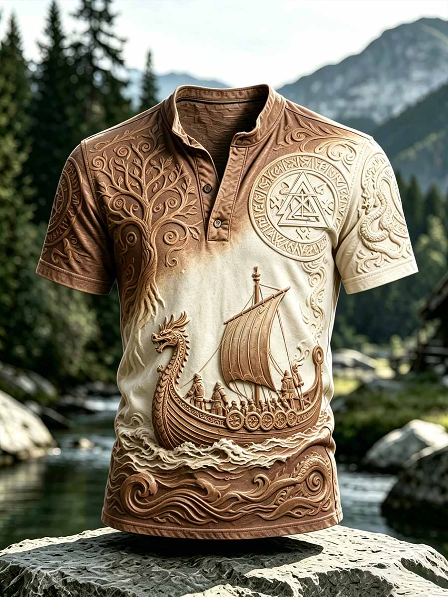 Viking drageskip skriv ut tilfeldig T-shirt