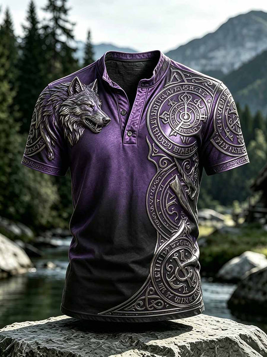 Menneskårlig viking keltisk knop ulv utskriver t-shirt