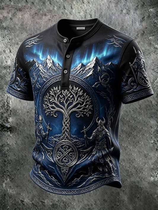 Menns Retro vikinge kriger Skriv ut tilfeldig T-shirt