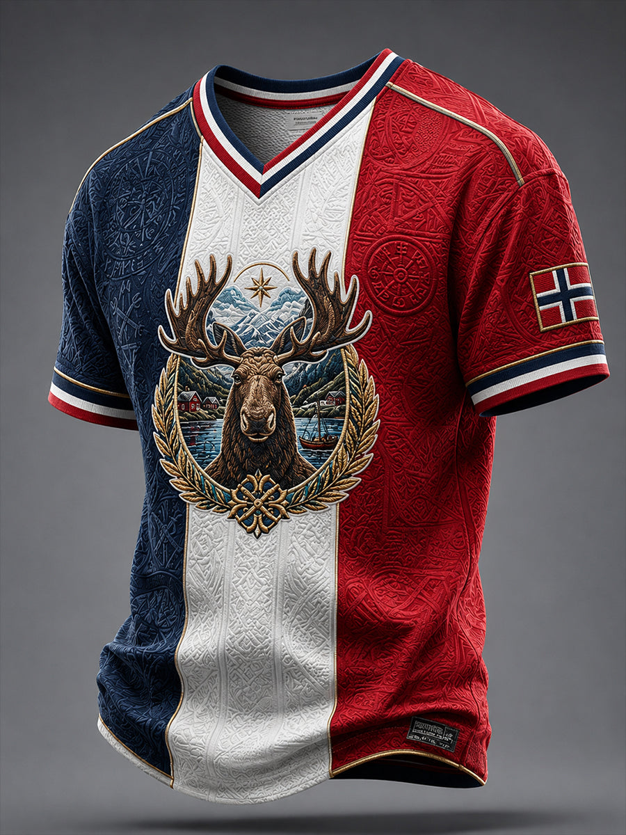 Retro Norsk dyreart Nordisk kunst Skriv ut t-shirt