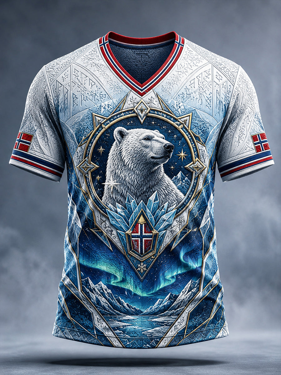 Retro norsk dyre-nordisk kunsttrykk avslappet t-skjorte