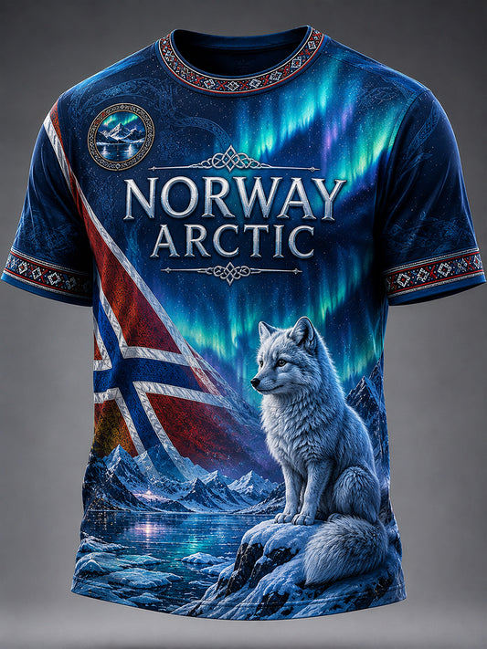 Retro norsk viking-, skandinavisk- og nordiskstil grafisk hverdags-T-skjorte