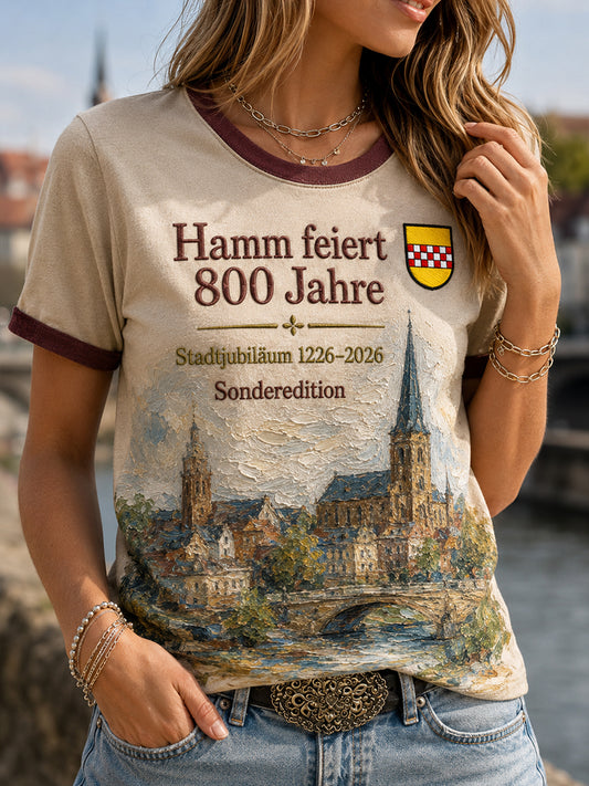 Kvinders 800 år gammel by Hamm siden 1226 Print T-shirt