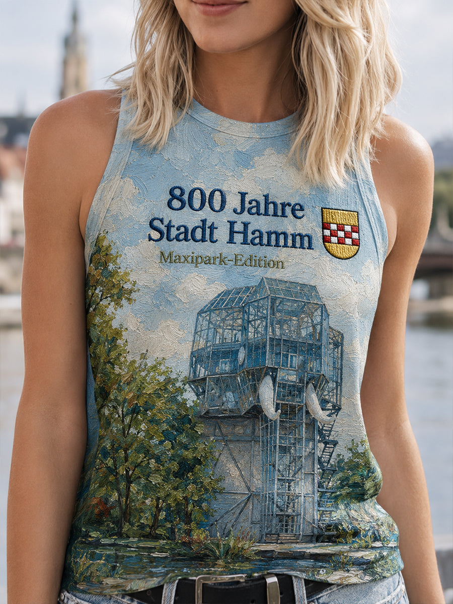 Kvinders 800λη Stadt Hamm Seit 1226 Print Vest Topp