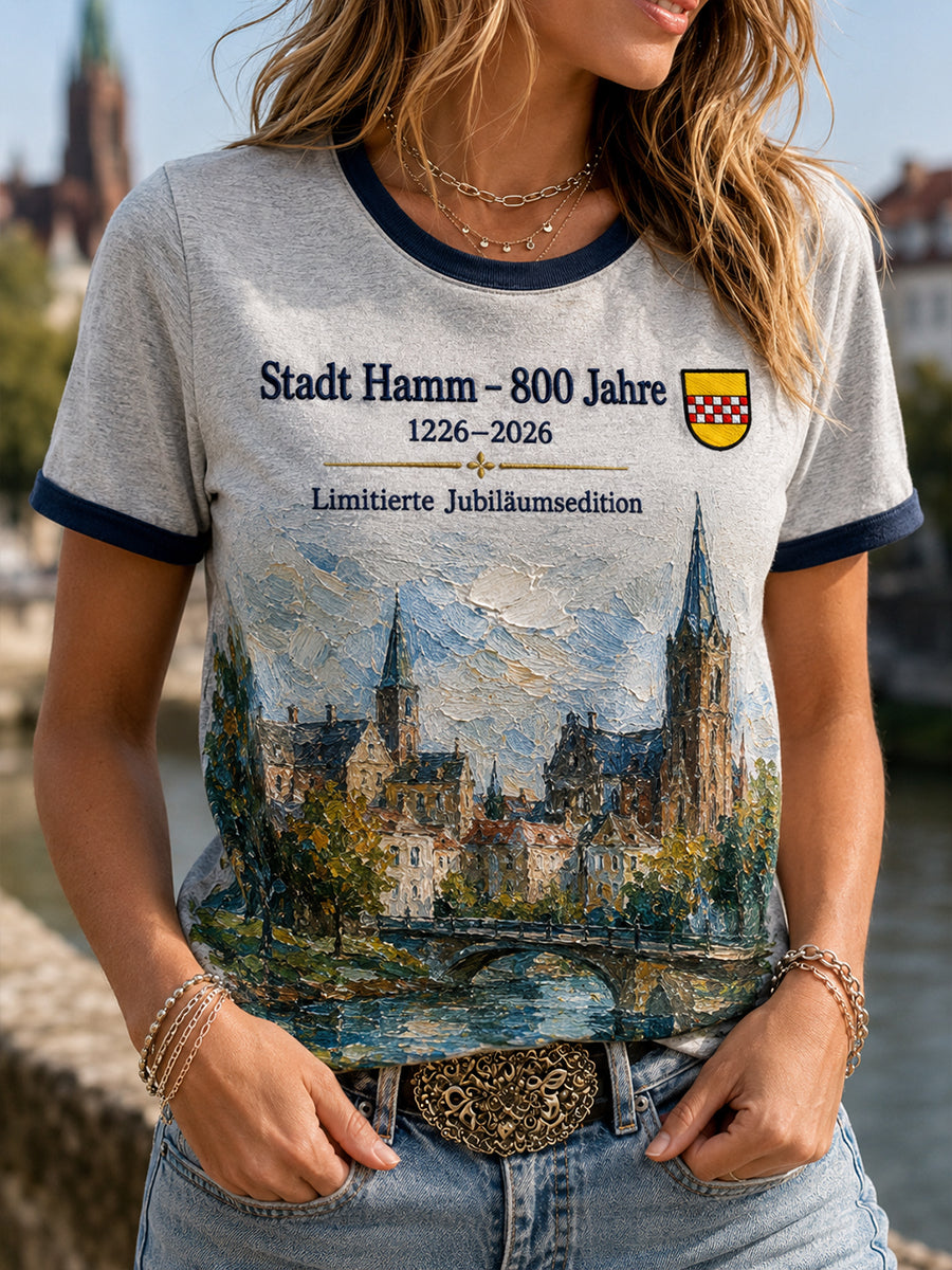 Kvinders 800λη Stadt Hamm Seit 1226 Print T-shirt