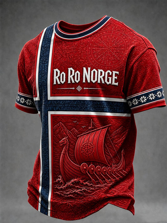 Menns Ro Ro Norge Kortærme T-skjorte