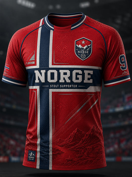 Herre Viking Norge T-skjorte med korte ermer