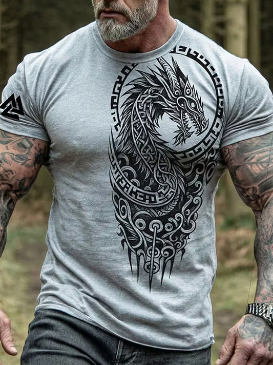 Retro vikingnordisk grafisk utskrift av T-shirt