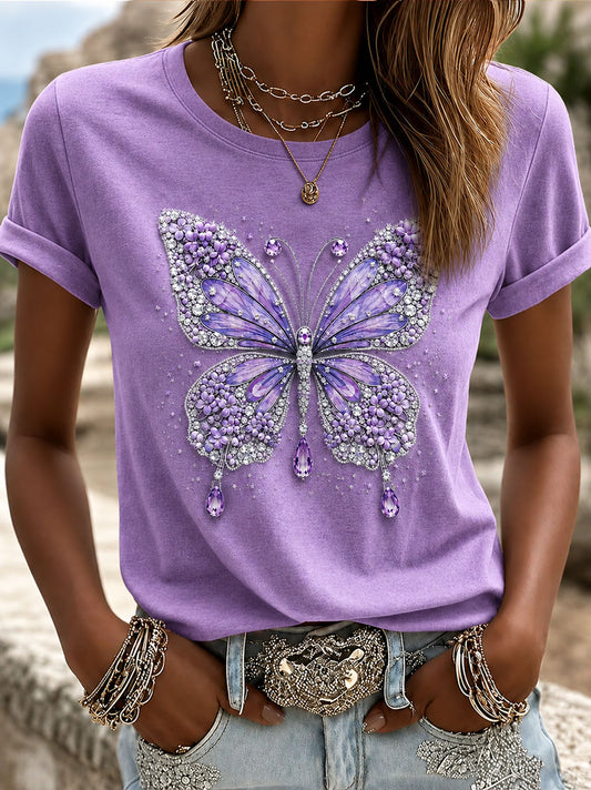 Kvinders Alzheimers bevidsthed Print Casual T-shirt