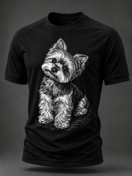 Mænds Yorkshire Terrier Kort ærme T-shirt
