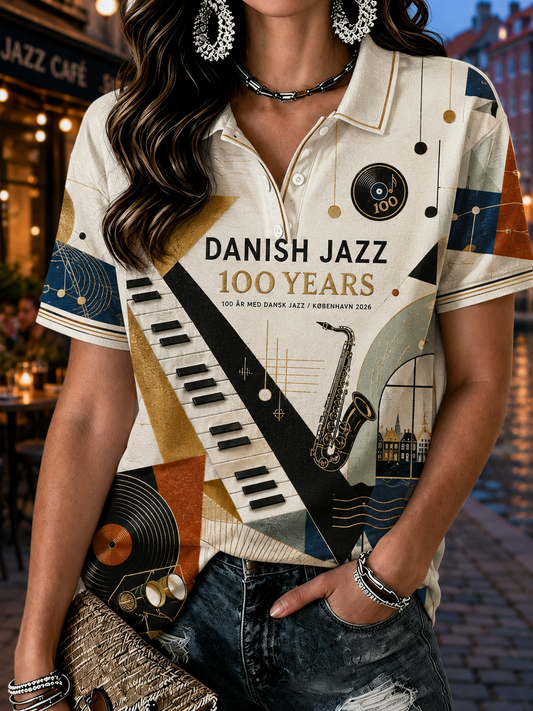 Kvinders 100-års jubilæum for dansk jazz polo-T-shirt