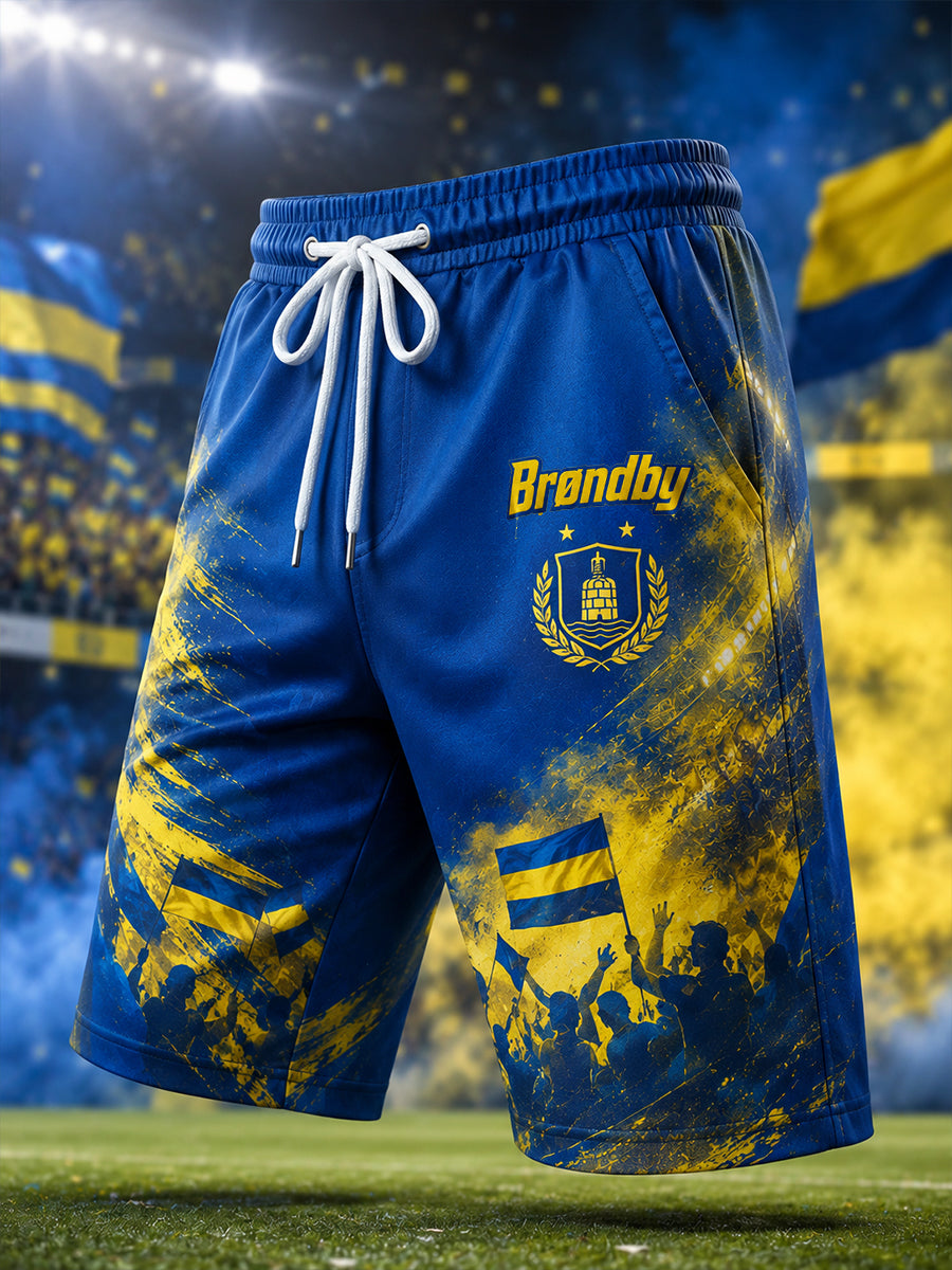 Mænds fodbold-Inspireret print sportshorts