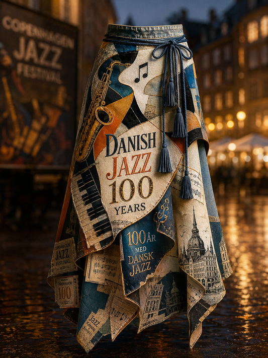 Kvinders 100-års jubilæum for dansk jazzkunst trykt uregelmæssig nederdel