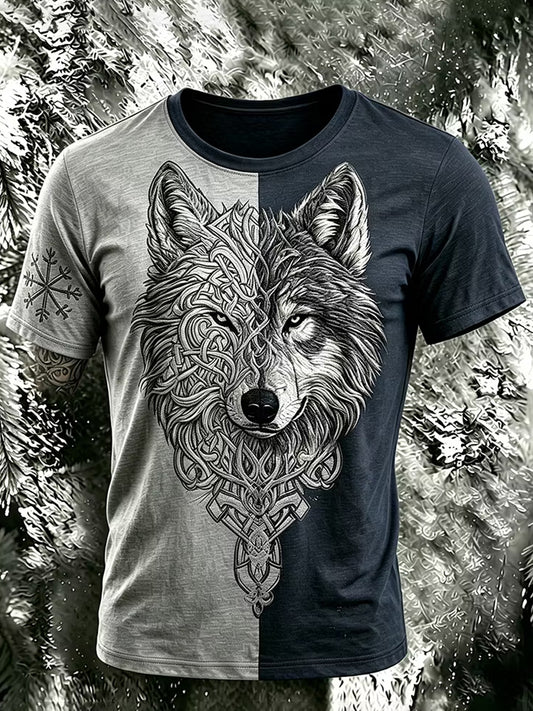 Retro-vikingNorse-stil kunst Skriv ut uformel T-shirt
