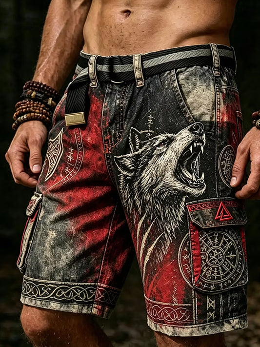 Retro VikingNorse-stil kunst Skriv ut små lastbukser