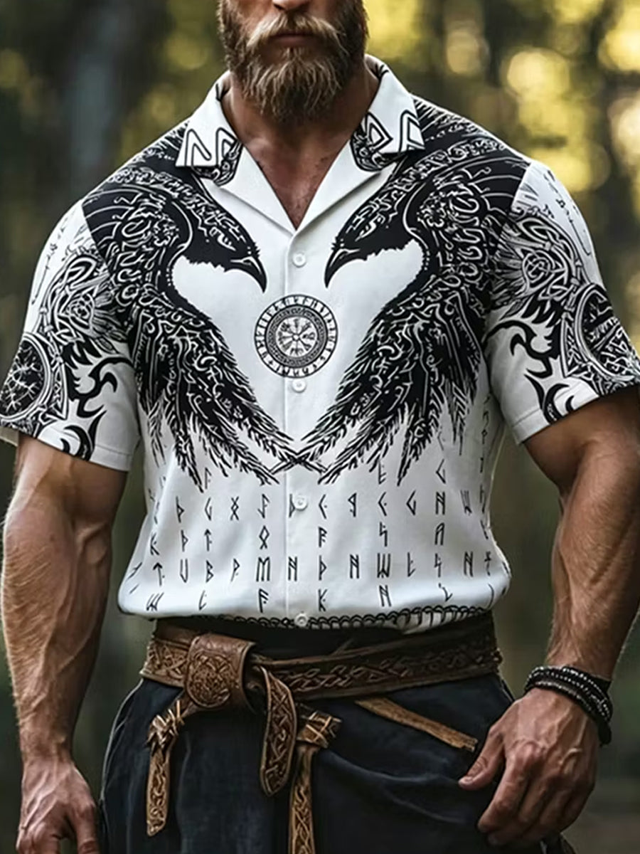 Retro Viking/Norse-stil kunst Skriv ut uformell skjorte