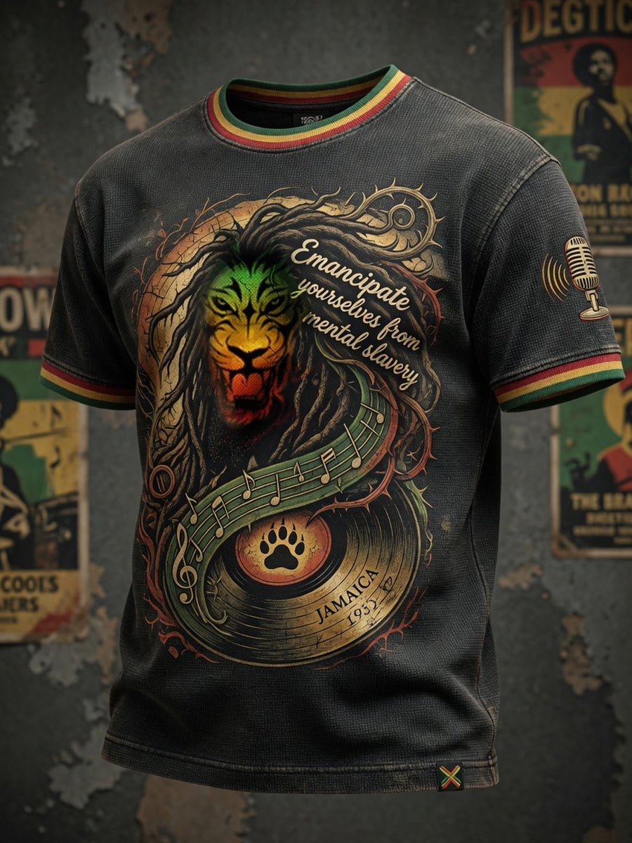 Vaffel-vævning T-shirt til Retro Reggae fans