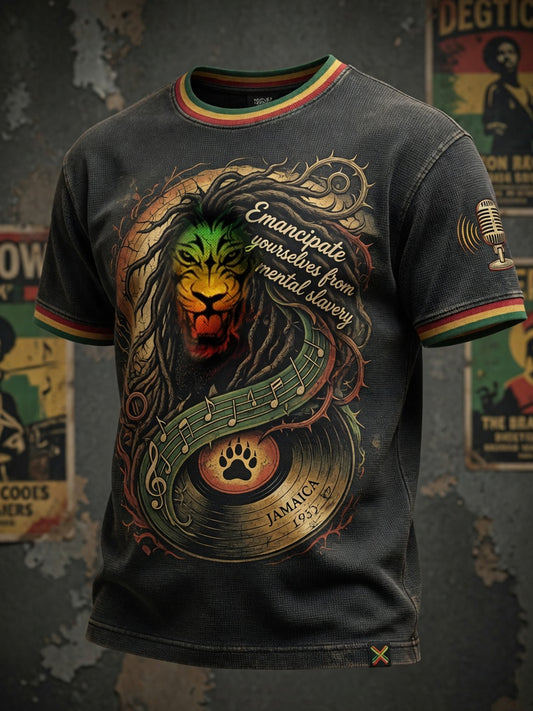 Vaffel-vævning T-shirt til Retro Reggae fans