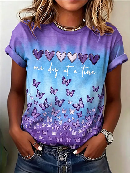 Kvinders Alzheimers-bevidsthedsstøttende print-T-shirt
