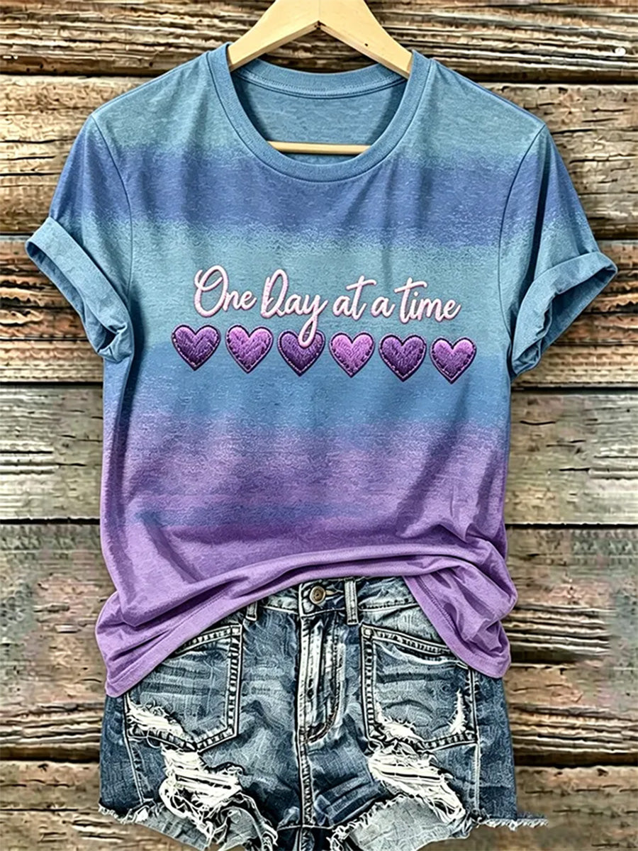Kvinders Alzheimers-bevidsthedsstøttende print-T-shirt
