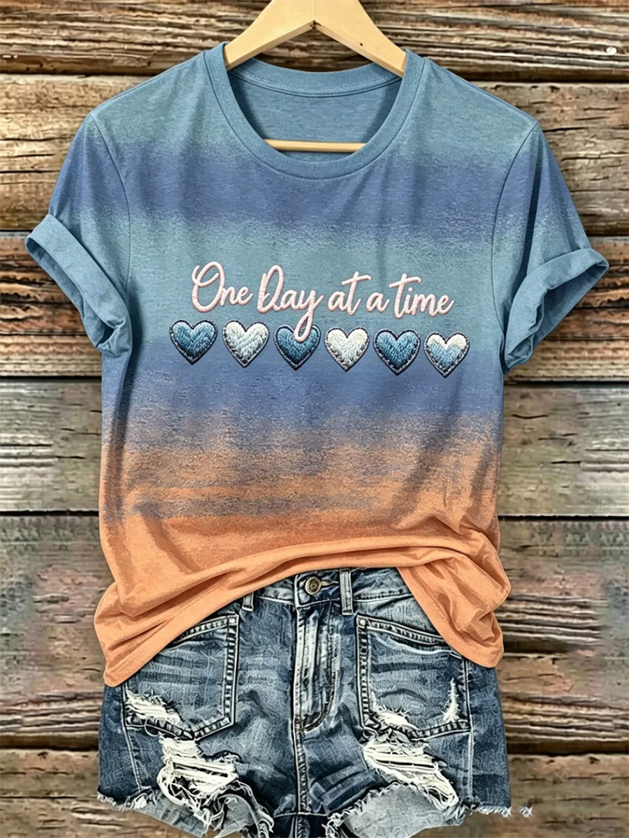 Kvinders Alzheimers-bevidsthedsstøttende print-T-shirt
