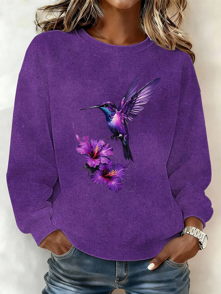 Kvinders lilla kunst Print Sweatshirt