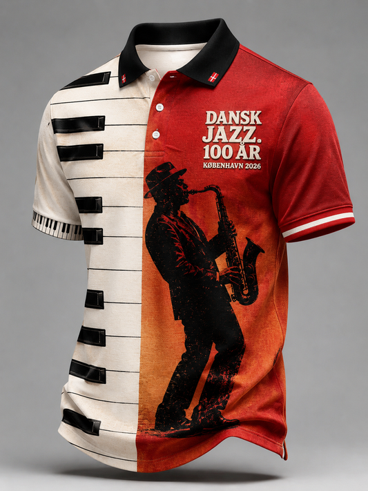 Mænds danske jazz korte ærme skjorte