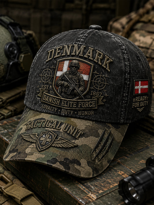 Mænds Vintage Camouflage Hat med militær-stil print