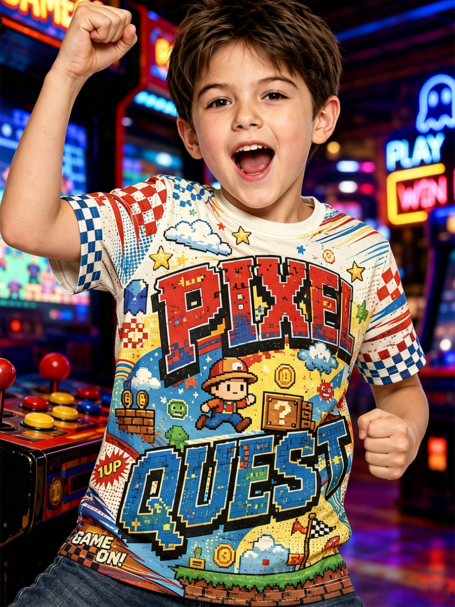 Super Mario Bros-print t-shirt med korte ærmer